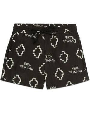 Marcelo Burlon Marcelo Burlon County Of Milan Basic Logo Aop Beachwear Shor - Black