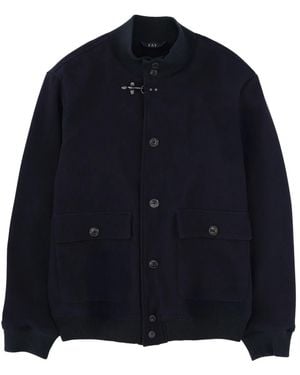 Fay Wool Jacket With Buttons - Blue