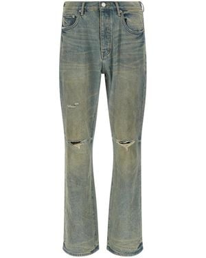 Purple 'P026 Dirty Fade Rip Boot' Jeans - Green