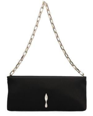 Christian Louboutin Satin Clutch Bag - White