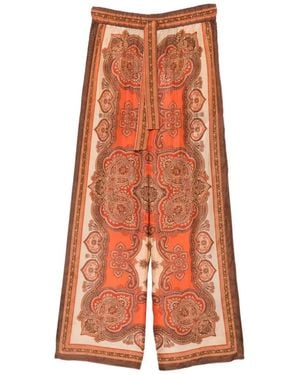 Zimmermann Mahon Silk Trousers - Orange