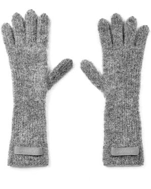 Jacquemus Les Gants Gros Grain Logo Gloves - Gray