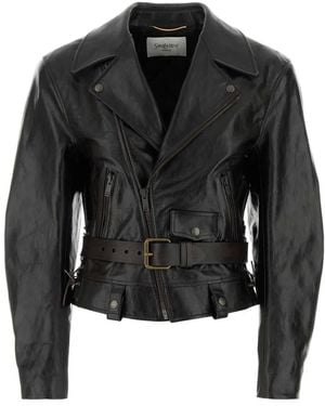 Saint Laurent Leather Jacket - Black