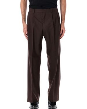 sunflower Wide Pleated Trousers - Black