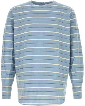 Prada Embroidered Chambray Shirt - Blue