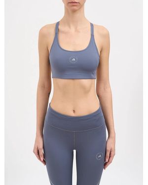 adidas By Stella McCartney Logo-Print Racerback Tank Top - Blue