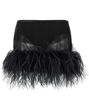 The Attico Feather Skirt - Black