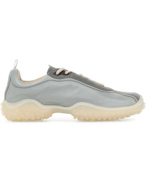 Miu Miu Tech Fabric And Suede Bubble Trainer - Grey