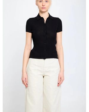 Balenciaga Ribbed Knit Cardigan - Black