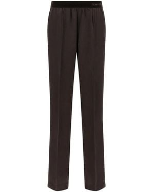 Tom Ford Silk Trousers - Black