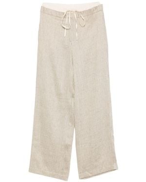 Alysi Striped Pants - White