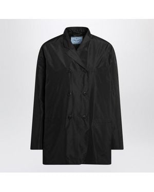 Prada Double-Breasted Technical Taffeta Jacket - Black
