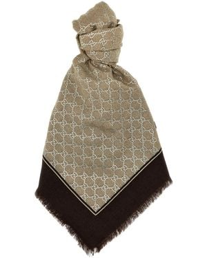 Gucci Gg Lamé Scarf - Natural
