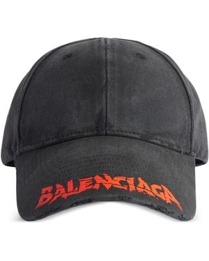 Balenciaga Logo Embroidered Baseball Cap - Grey