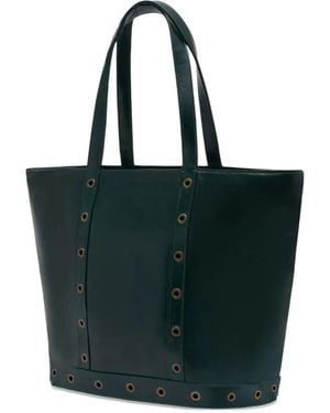 Vanessa Bruno Medium Eyelet-Details Tote Bag - Black
