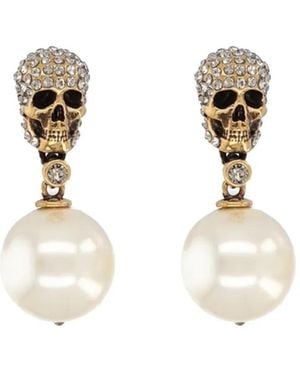 McQueen Skull Earrings With Pavé - Multicolor