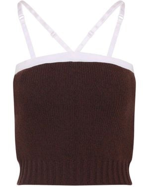 Prada Wool And Cachemire Top - Brown