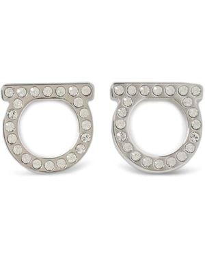 Ferragamo 'Gancini Crystals' Earrings - Metallic