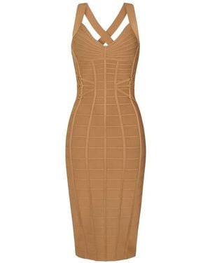 Elisabetta Franchi 3D Knit Pencil Midi Dress - White