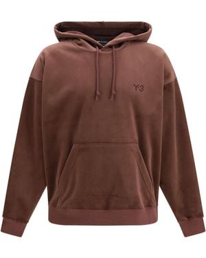 Y-3 Corduroy Hooded Sweatshirt Night - Brown