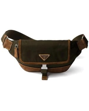 Prada Re-Nylon And Suede Belt Bag - Brown