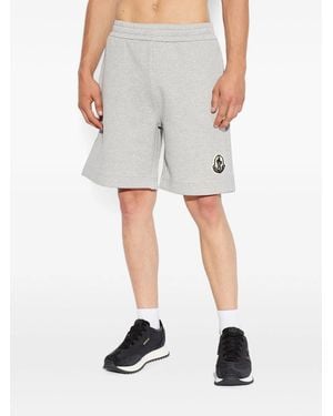 Moncler Logo-Patch Shorts - Gray