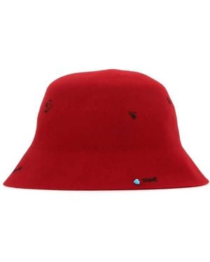 SUPERDUPER Felt Freya Bucket Hat - Red