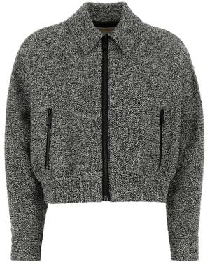 MICHAEL Michael Kors Michael By Michael Kors Tweed Bomber - Grey