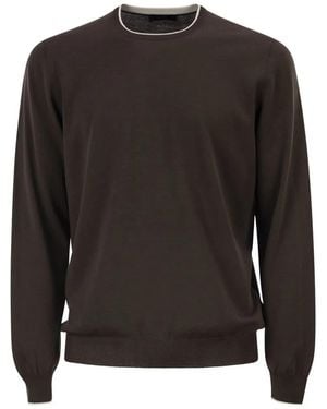 Fay Cotton Crew Neck Sweater - Black