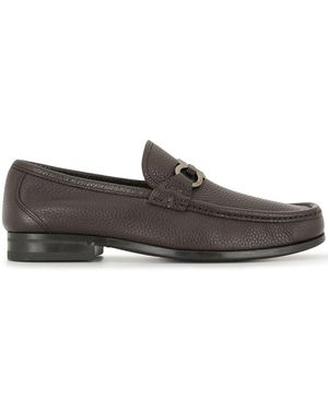 Ferragamo Gancini Bit Loafers - Gray