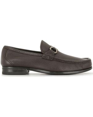 Ferragamo Gancini Bit Loafers - Gray