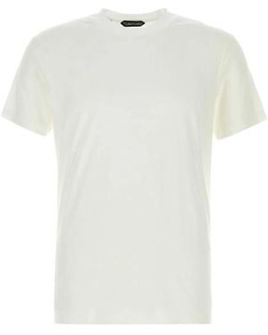 Tom Ford Lyocell Cotton Ss Crew Neck - White