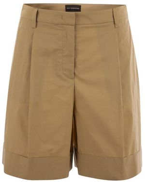 MVP WARDROBE Cotton Shorts With Darts - Natural
