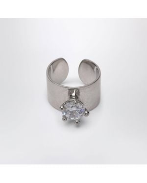 Panconesi Armor Ring Small With Diamonds - Metallic