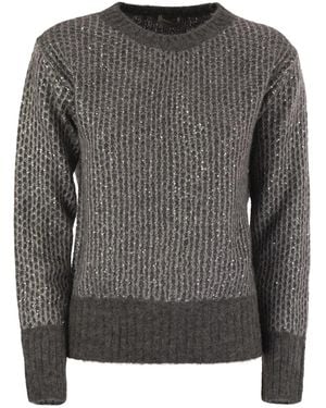Herno Alpaca And Wool Crewneck Sweater - Gray
