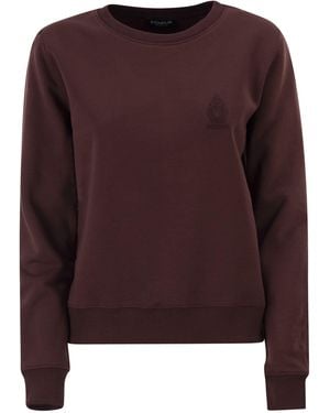 Dondup Slim-Fit Cotton Crew Neck Sweatshirt With Logo - Brown
