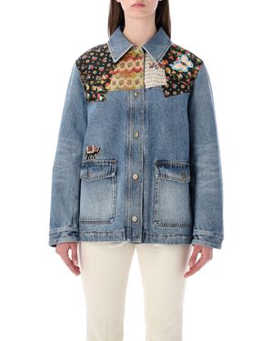 Valentino Garavani Patchwork Denim Jacket - Blue