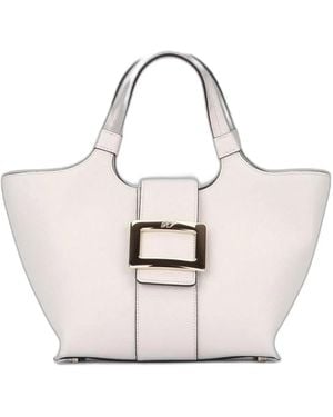 Roger Vivier Mini Belle Vivier Shopping Bag - Natural