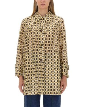 Gucci Horsebit Print Coat - Natural