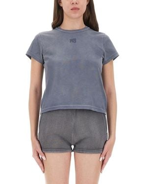 T By Alexander Wang Essential Shrunk T-Shirt - Blue