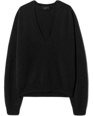 Nili Lotan 'Feron' V Neck Sweater - Black