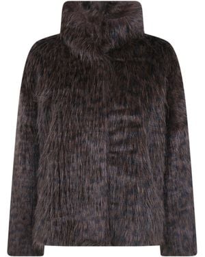 Betta Corradi "Leop" High Neck Bomber Jacket - Black
