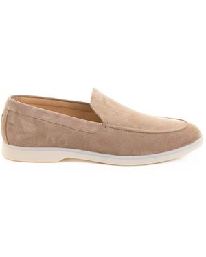 Henderson Suede Moccasin With Rubber Sole - Natural