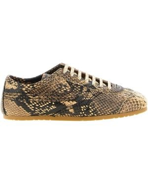 Dries Van Noten Snake Print Trainers - Brown