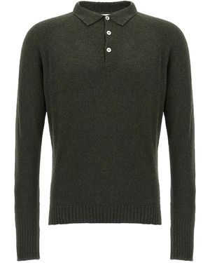 Ma'ry'ya Bouclé Cotton Shirt Polo - Green