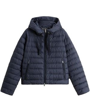Woolrich Lightweight Hooded Down Jacket - Blue