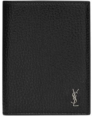 Saint Laurent Portacarte Con "Cassandre" - Black