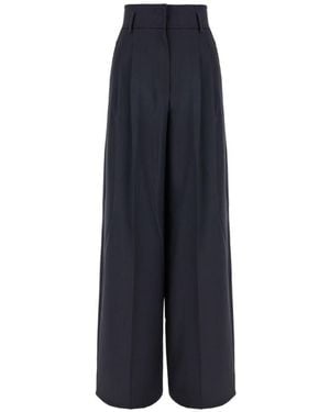 Max Mara Virgin Wool Trousers - Blue
