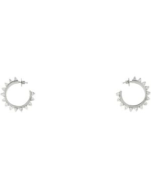 AMINA MUADDI Embellished Metal Big Karma Earrings - White