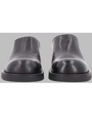 MM6 by Maison Margiela Biker Leather Mules Bovine - Grey